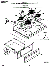 04 - Top / Drawer parts for Frigidaire Range MEF316WFSD from AppliancePartsPros.com