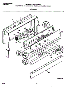 02 - Backguard parts for Frigidaire Range MEF305PBWL from AppliancePartsPros.com