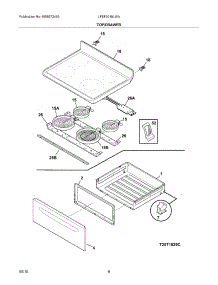 07 - Top / Drawer parts for Frigidaire Range LFEF3018LWA from AppliancePartsPros.com