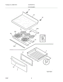 07 - Top / Drawer parts for Frigidaire Range GLEFZ379FCC from AppliancePartsPros.com