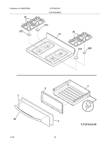 09 - Top / Drawer parts for Frigidaire Range LFGF3022LSC from AppliancePartsPros.com