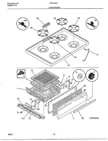 Top / Drawer parts for Frigidaire Range KTM-2803 from AppliancePartsPros.com
