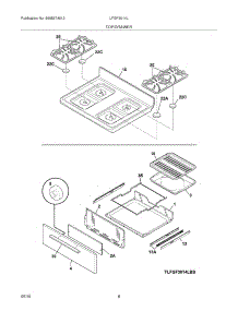 09 - Top / Drawer parts for Frigidaire Range LFGF3014LBB from AppliancePartsPros.com