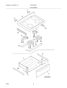 07 - Top / Drawer parts for Frigidaire Range PGLEF384ES1 from AppliancePartsPros.com