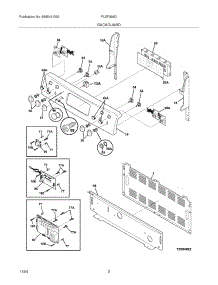 03 - Backguard parts for Frigidaire Range PLEF398DCC from AppliancePartsPros.com