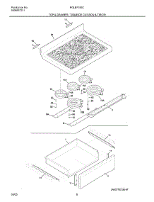 07 - Top / Drawer parts for Frigidaire Range PGLEF385CB2 from AppliancePartsPros.com