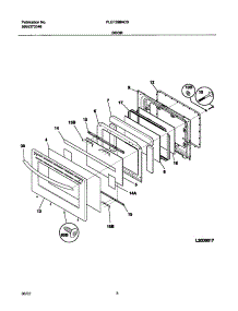 09 - Door parts for Frigidaire Range PLEF398ACB from AppliancePartsPros.com