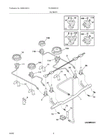 05 - Burner parts for Frigidaire Range PLCS389DCC from AppliancePartsPros.com