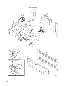 03 - Backguard parts for Frigidaire Range PLEFZ398ECE from AppliancePartsPros.com