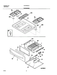 09 - Top / Drawer parts for Frigidaire Range PLGF389ACD from AppliancePartsPros.com