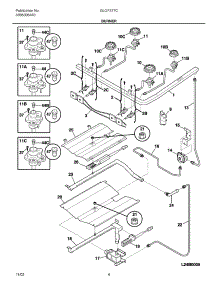 05 - Burner parts for Frigidaire Range GLGF377CBB from AppliancePartsPros.com