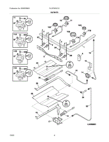 05 - Burner parts for Frigidaire Range PLGF389CCC from AppliancePartsPros.com