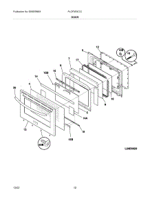 11 - Door parts for Frigidaire Range PLGF389CCC from AppliancePartsPros.com