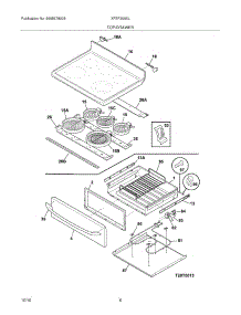 07 - Top / Drawer parts for Frigidaire Range XFEF3005LQB from AppliancePartsPros.com