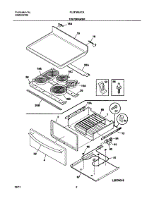 07 - Top / Drawer parts for Frigidaire Range PLEF398ACA from AppliancePartsPros.com