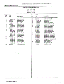 Door parts for Frigidaire Refrigerator 19844B from AppliancePartsPros.com