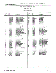 Cabinet parts for Frigidaire Refrigerator 19844B from AppliancePartsPros.com