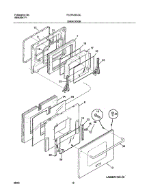 11 - Oven Door parts for Frigidaire Range PLEF489CCC from AppliancePartsPros.com