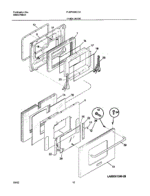 11 - Oven Door parts for Frigidaire Range PLEF489CCA from AppliancePartsPros.com
