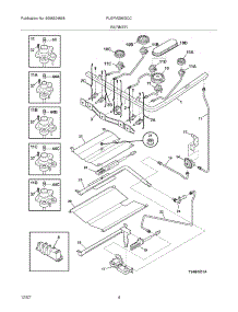05 - Burner parts for Frigidaire Range PLGFMZ98GCC from AppliancePartsPros.com