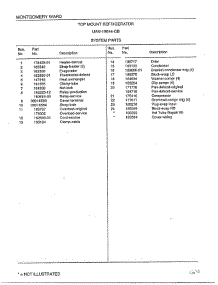 System parts for Frigidaire Refrigerator 19844B from AppliancePartsPros.com