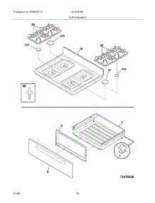 09 - Top / Drawer parts for Frigidaire Range GLGFS75DSK from AppliancePartsPros.com
