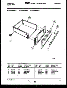 05 - Drawer Parts parts for Frigidaire Range GPG34BNL4 from AppliancePartsPros.com