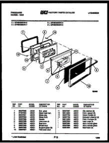 04 - Lower Oven Door Parts parts for Frigidaire Range GPM638BDW5 from AppliancePartsPros.com