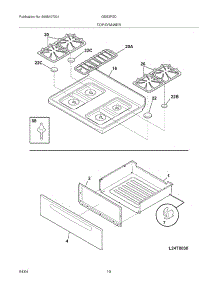09 - Top / Drawer parts for Frigidaire Range GSG3PZCSE from AppliancePartsPros.com