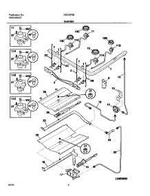 05 - Burner parts for Frigidaire Range GSG3PZBSC from AppliancePartsPros.com
