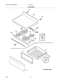 07 - Top / Drawer parts for Frigidaire Range LFEF3017LQB from AppliancePartsPros.com