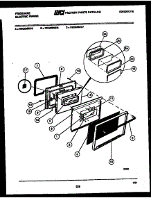 06 - Lower Oven Door Parts parts for Frigidaire Range REG638BDW5 from AppliancePartsPros.com