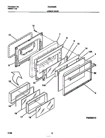 07 - Lower Door parts for Frigidaire Range REG638BNL5 from AppliancePartsPros.com