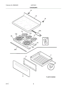 07 - Top / Drawer parts for Frigidaire Range LGEF3033KQC from AppliancePartsPros.com