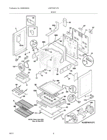 05 - Body parts for Frigidaire Range LGEF3057LFE from AppliancePartsPros.com