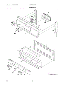 03 - Backguard parts for Frigidaire Range LGGF305MKFB from AppliancePartsPros.com
