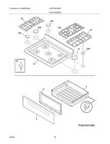 09 - Top / Drawer parts for Frigidaire Range LGGF3032KMB from AppliancePartsPros.com