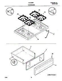 07 - Top / Drawer parts for Frigidaire Range TGO356BFD3 from AppliancePartsPros.com