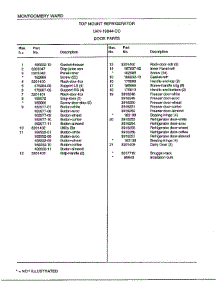 Door parts for Frigidaire Refrigerator 19844D from AppliancePartsPros.com