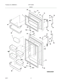 03 - Door parts for Frigidaire Refrigerator DFHT1843MW3 from AppliancePartsPros.com