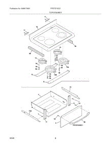07 - Top / Drawer parts for Frigidaire Range PFEF374EC2 from AppliancePartsPros.com