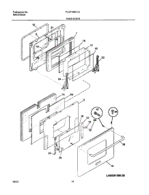 13 - Oven Door parts for Frigidaire Range PLCF489CCA from AppliancePartsPros.com