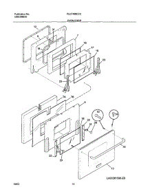 13 - Oven Door parts for Frigidaire Range PLCF489CCC from AppliancePartsPros.com