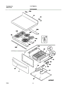 07 - Top / Drawer parts for Frigidaire Range PLEF398CCA from AppliancePartsPros.com