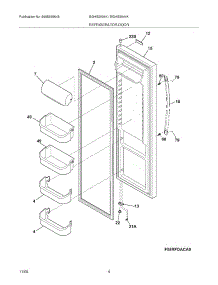 05 - Refrigerator Door parts for Frigidaire Refrigerator BGHS2634KE1 from AppliancePartsPros.com