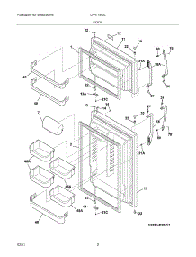 03 - Doors parts for Frigidaire Refrigerator CFHT1843LW2 from AppliancePartsPros.com