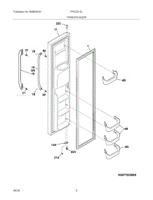 03 - Freezer Door parts for Frigidaire Refrigerator FFSC2315LE0 from AppliancePartsPros.com