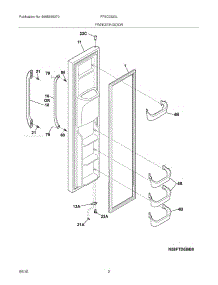 03 - Freezer Door parts for Frigidaire Refrigerator FFSC2323LE1 from AppliancePartsPros.com