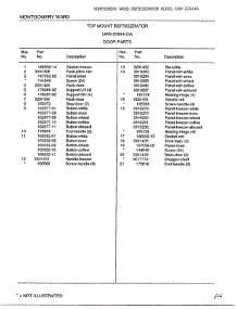 Door parts for Frigidaire Refrigerator 21844A from AppliancePartsPros.com