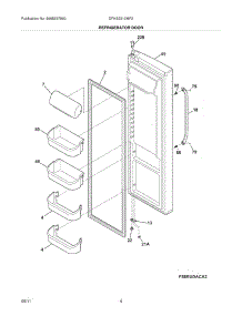 05 - Refrigerator Door parts for Frigidaire Refrigerator DFHS2313MF2 from AppliancePartsPros.com